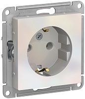 Розетка с заземлением без рамки Systeme Electric AtlasDesign 1-м. жемчуг картинка